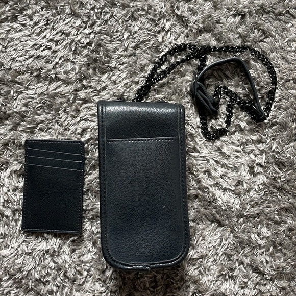 BEIS black leather clear crossbody with a card holder! never used! - Picture 3 of 4